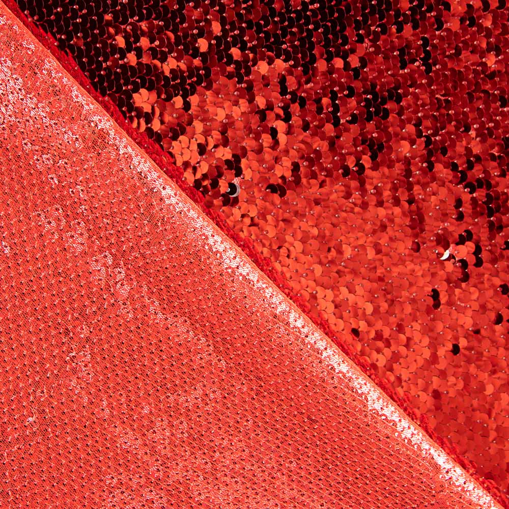 Reversible Pailletten Rot-Silber - Ribes y Casals