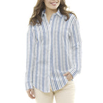 Leinen Fein gestreift Navy - Ribes y Casals