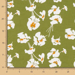 Leinen Viskose Floral Khaki Grün - Ribes y Casals