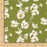 Leinen Viskose Floral Khaki Grün - Ribes y Casals