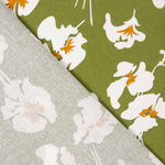 Leinen Viskose Floral Khaki Grün - Ribes y Casals