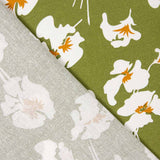 Leinen Viskose Floral Khaki Grün - Ribes y Casals