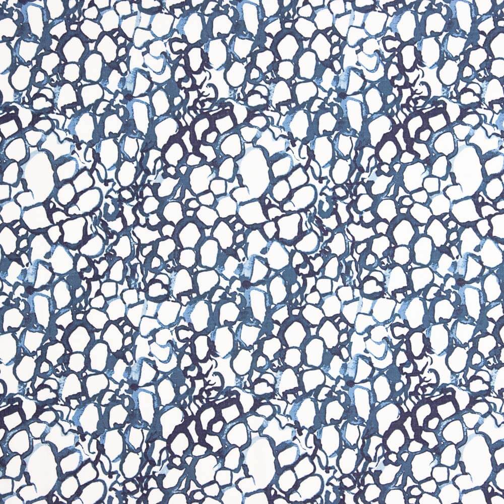 Leinen Viskose Mosaik Blau - Ribes y Casals