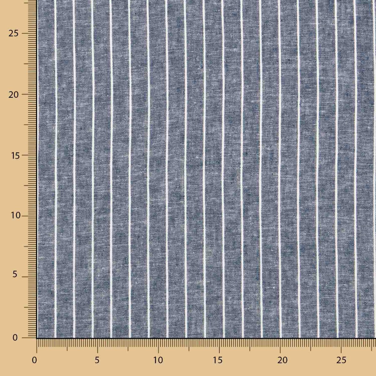 Leinen Viskose Oxford Blau gestreift - Ribes y Casals
