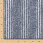 Leinen Viskose Oxford Blau gestreift - Ribes y Casals