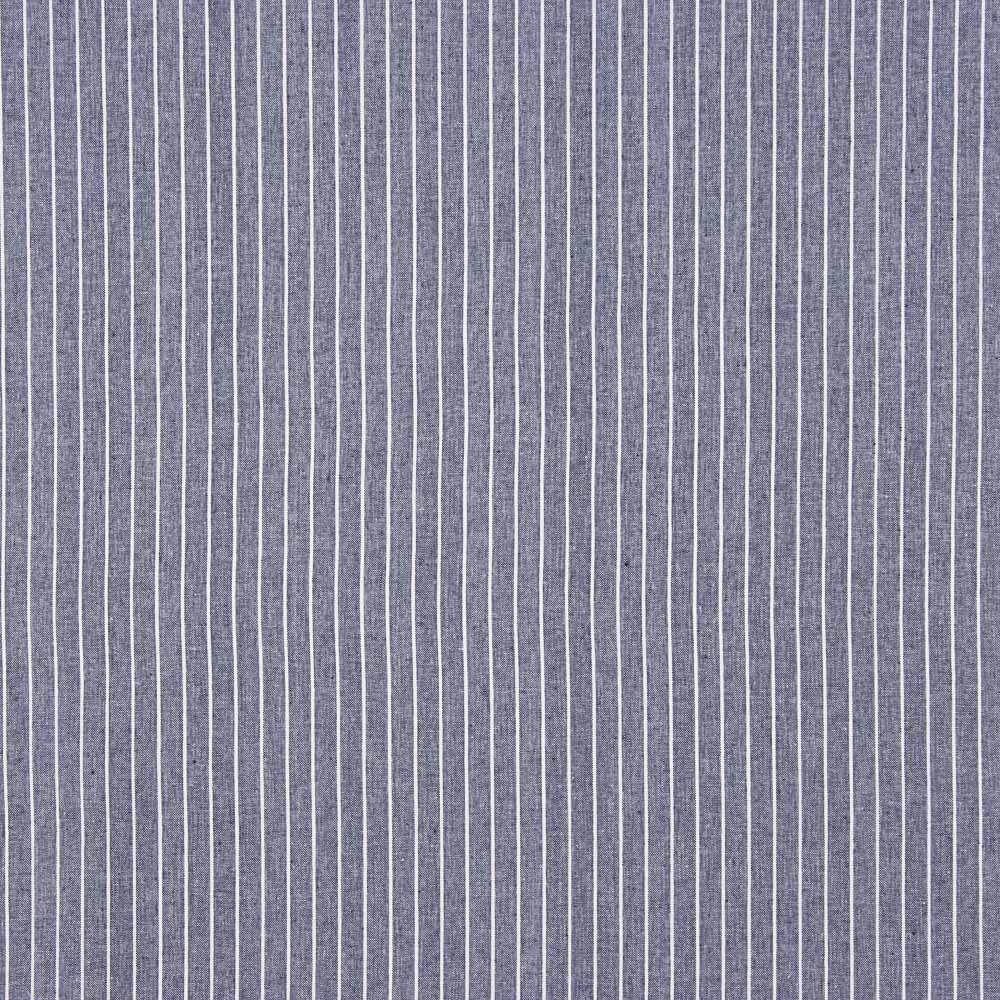 Leinen Viskose Oxford gestreift Blau - Ribes y Casals