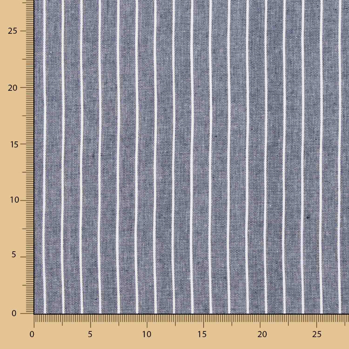 Leinen Viskose Oxford gestreift Blau - Ribes y Casals