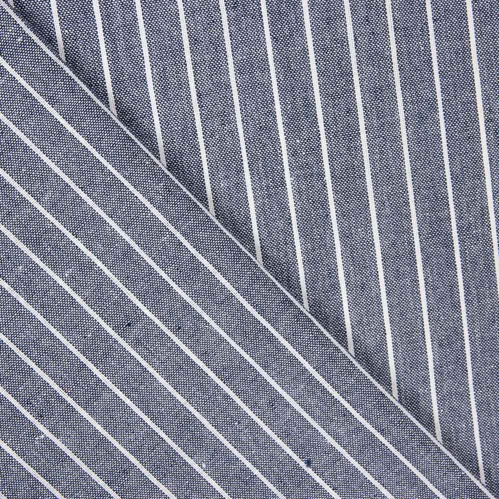Leinen Viskose Oxford gestreift Blau - Ribes y Casals