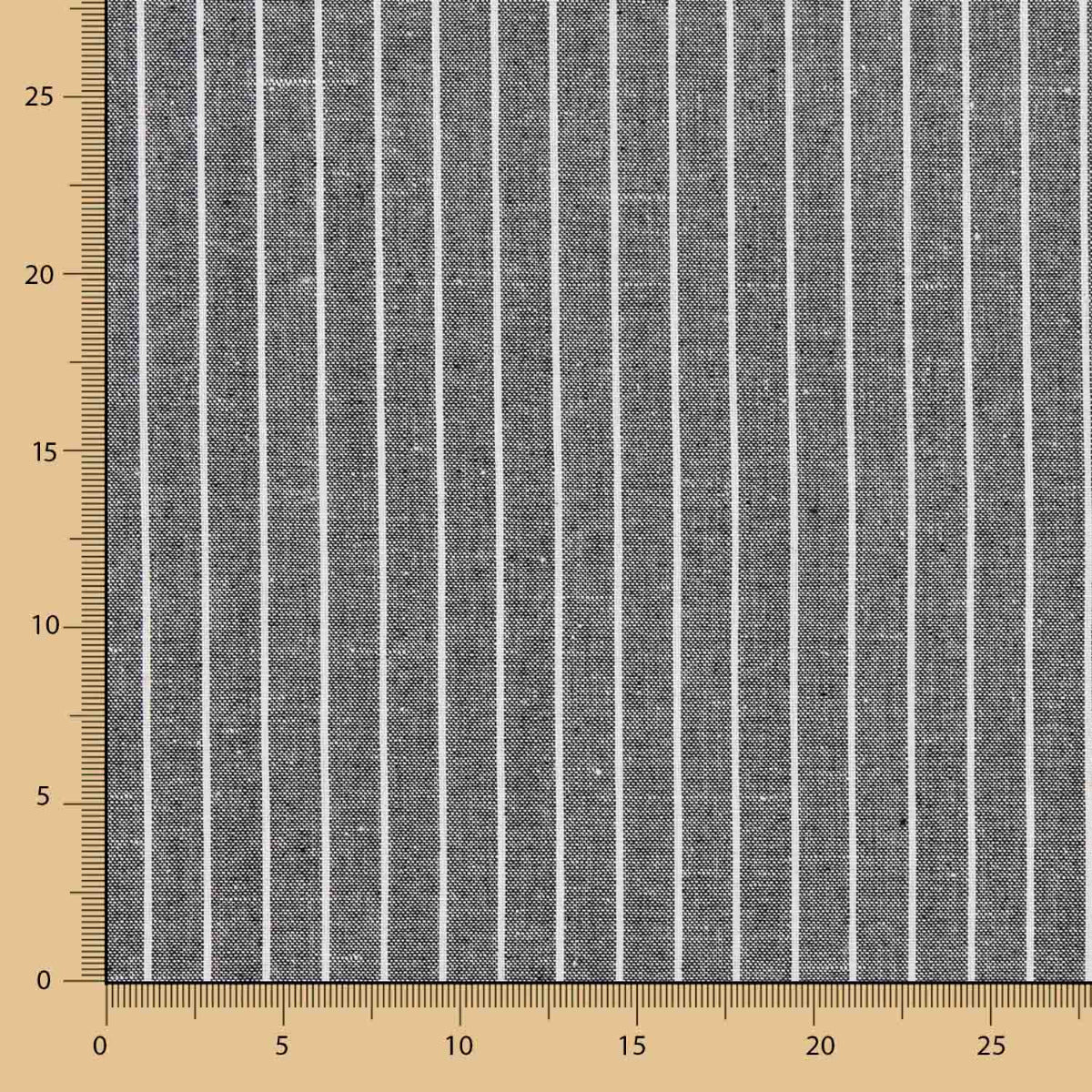 Leinen Viskose Oxford Gestreift Grau Medium - Ribes y Casals