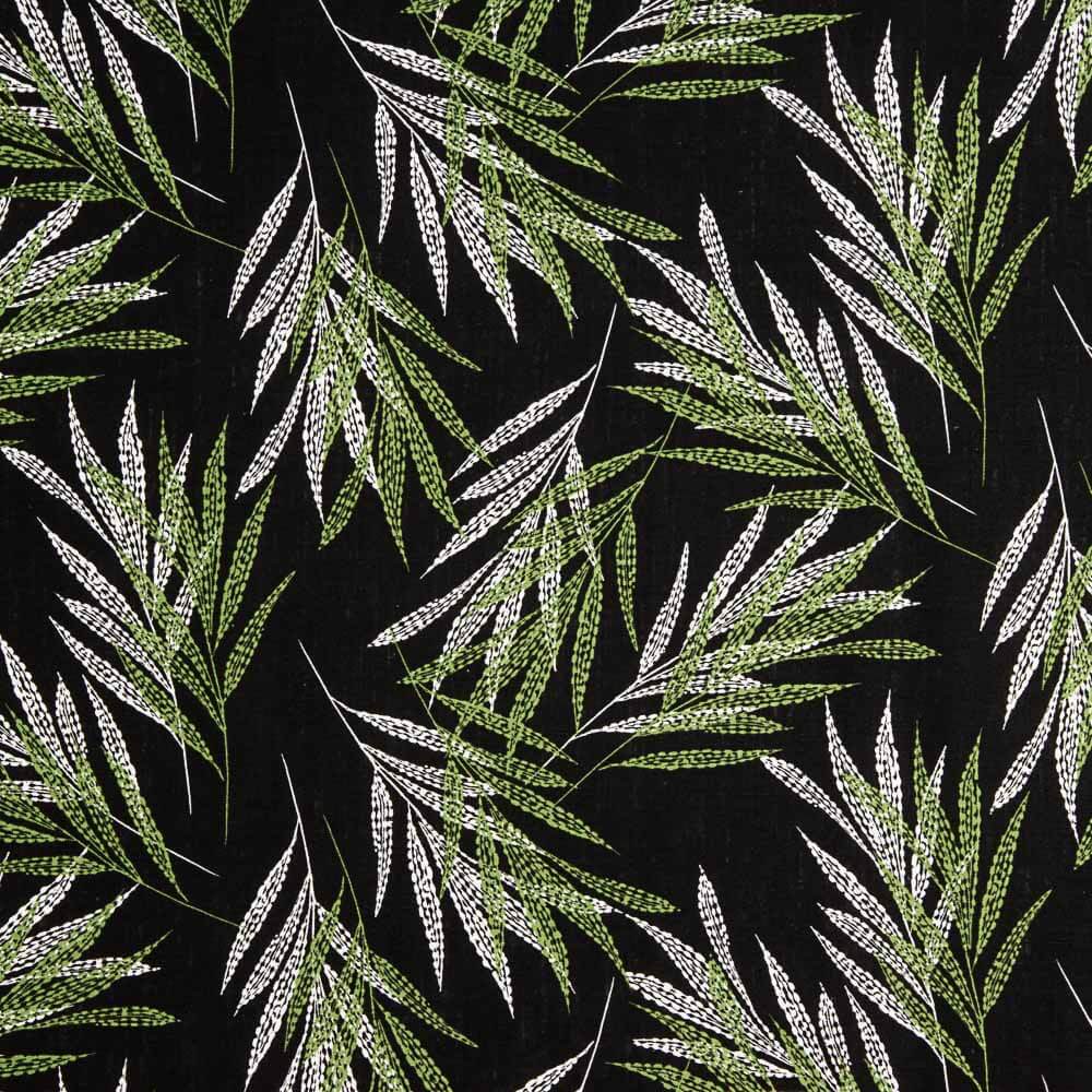 Leinen Viskose Palm Tree Schwarz - Ribes y Casals