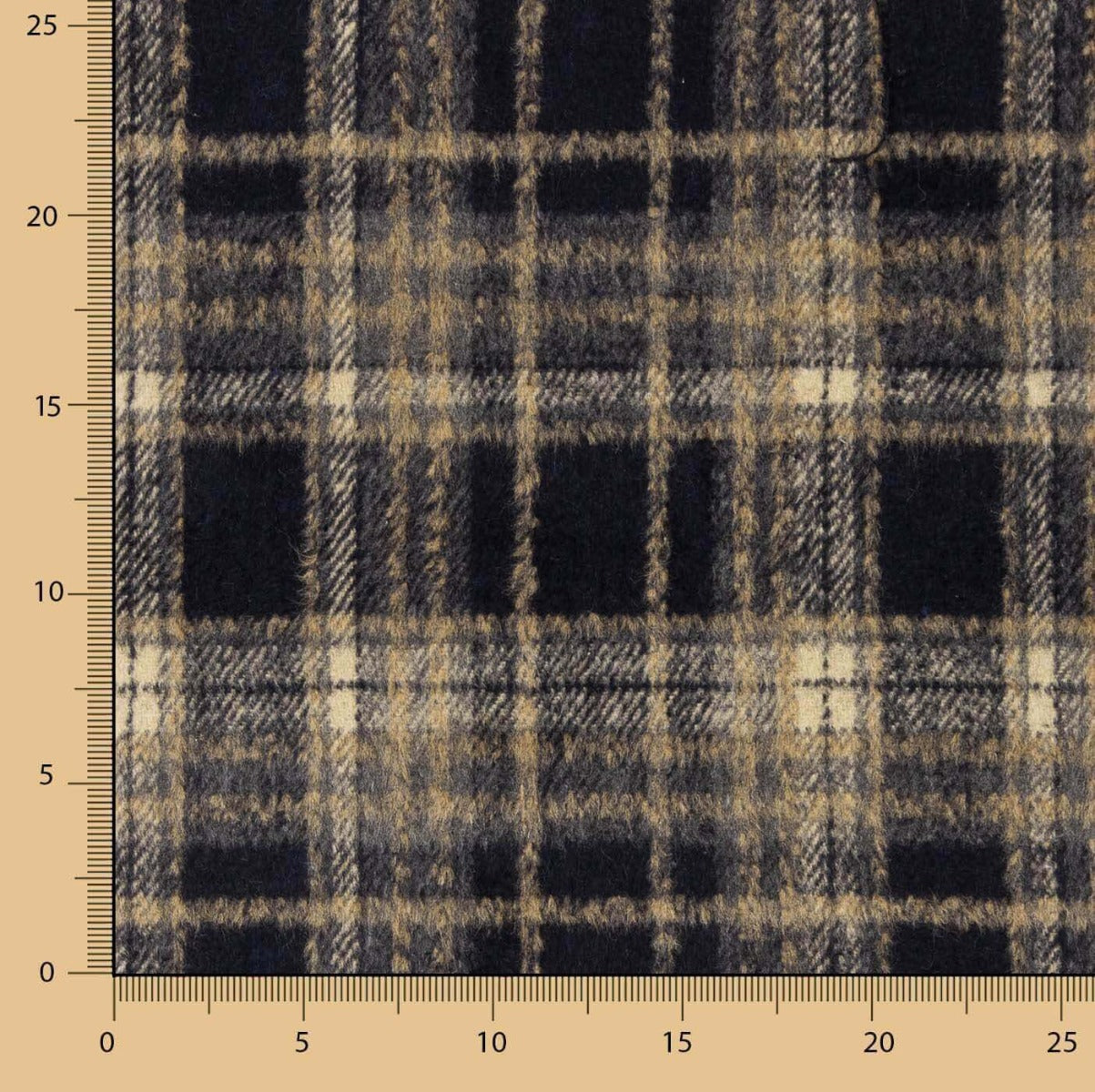 Loden Polyester Kariert Schwarz - Ribes y Casals