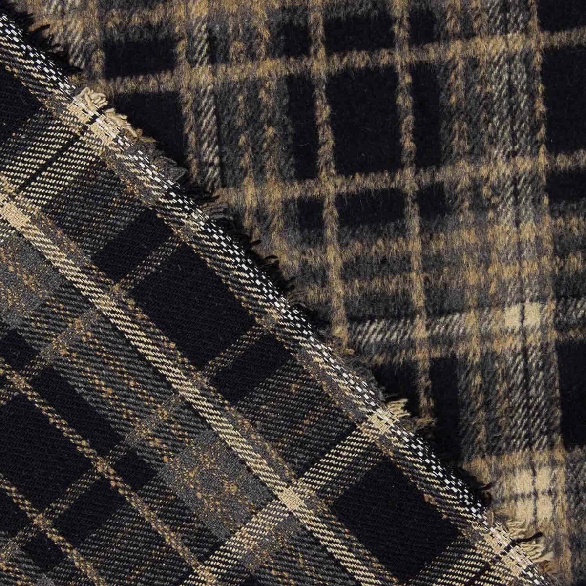 Loden Polyester Kariert Schwarz - Ribes y Casals