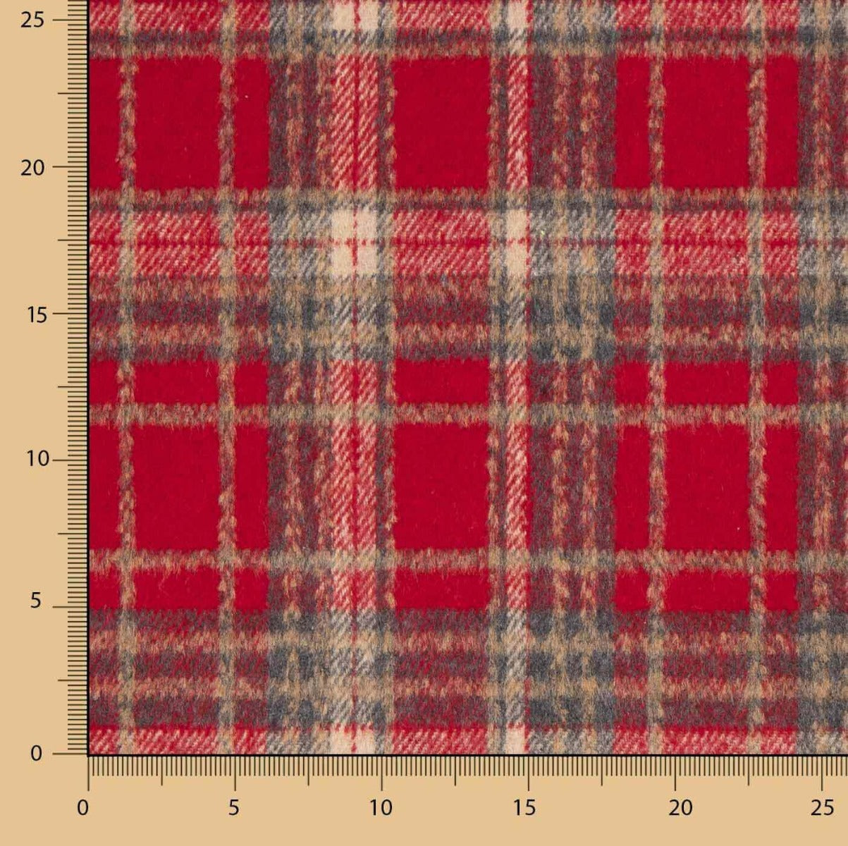 Retal Loden Polyester Rot Quadrate 130 x 150 cm - Ribes y Casals