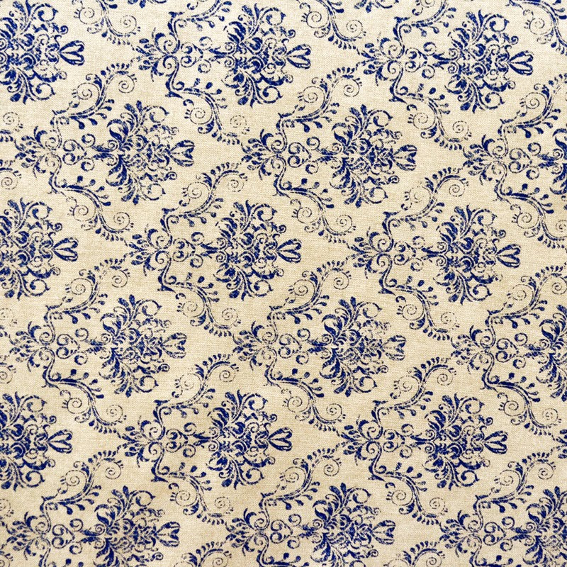Blaues Barock bedrucktes Segeltuch - Ribes y Casals