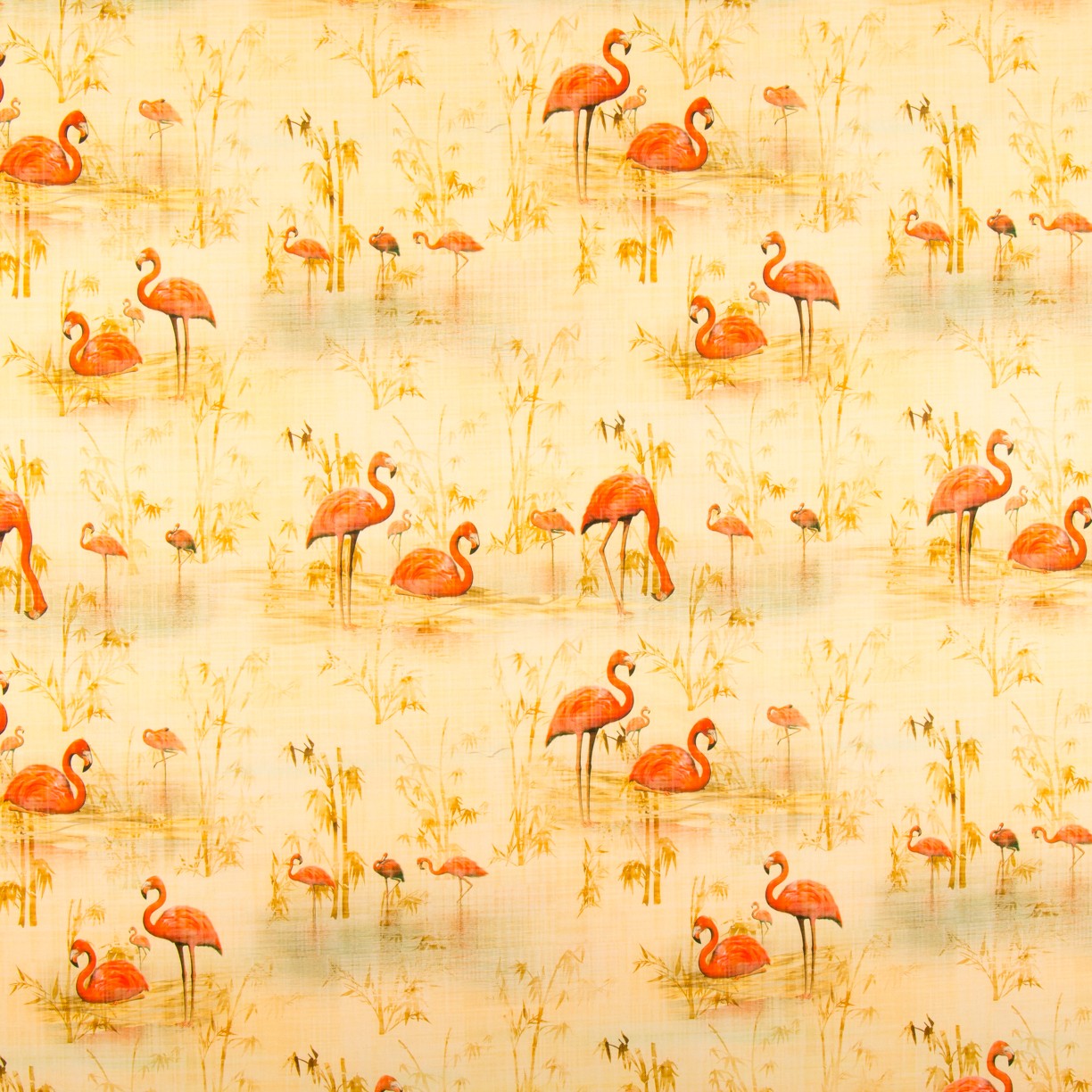 Flamingos Baumwollsegeltuch Gelb - Ribes y Casals