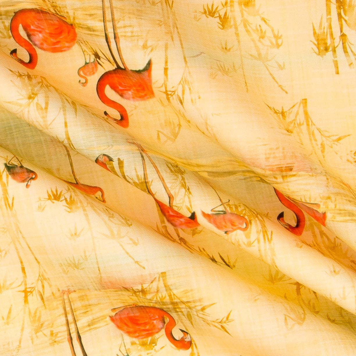 Flamingos Baumwollsegeltuch Gelb - Ribes y Casals