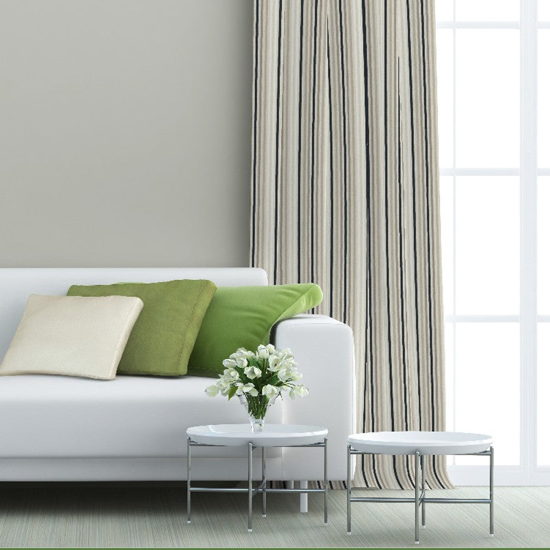 Loneta Vorhang Vorhang Gestreift Beige Schwarz - Ribes y Casals