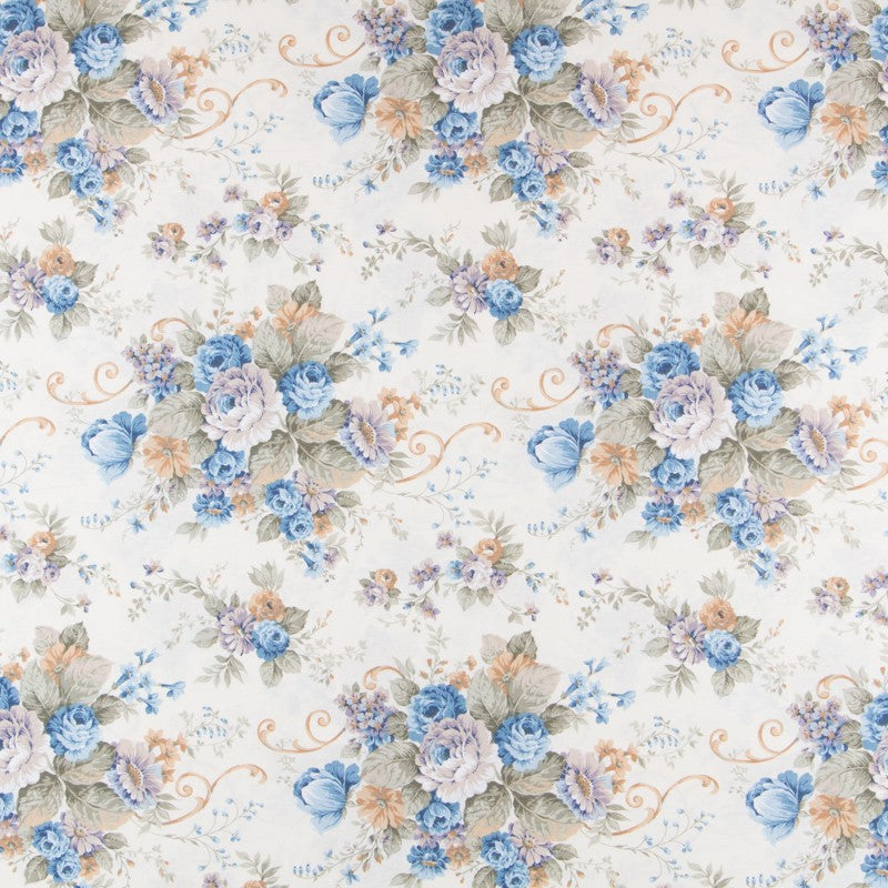 Segeltuch Cretonne Blue Flower - Ribes y Casals