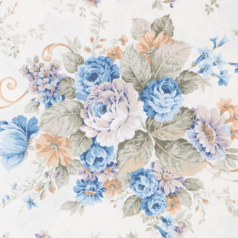 Segeltuch Cretonne Blue Flower - Ribes y Casals