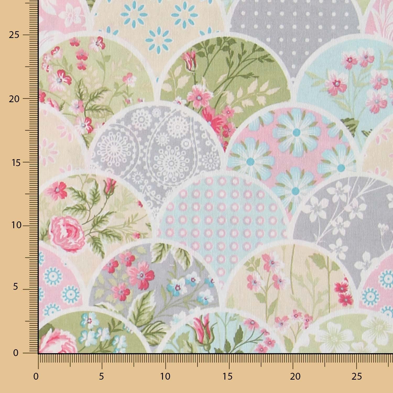 Patchwork Fan Bedruckte Leinwand - Ribes y Casals
