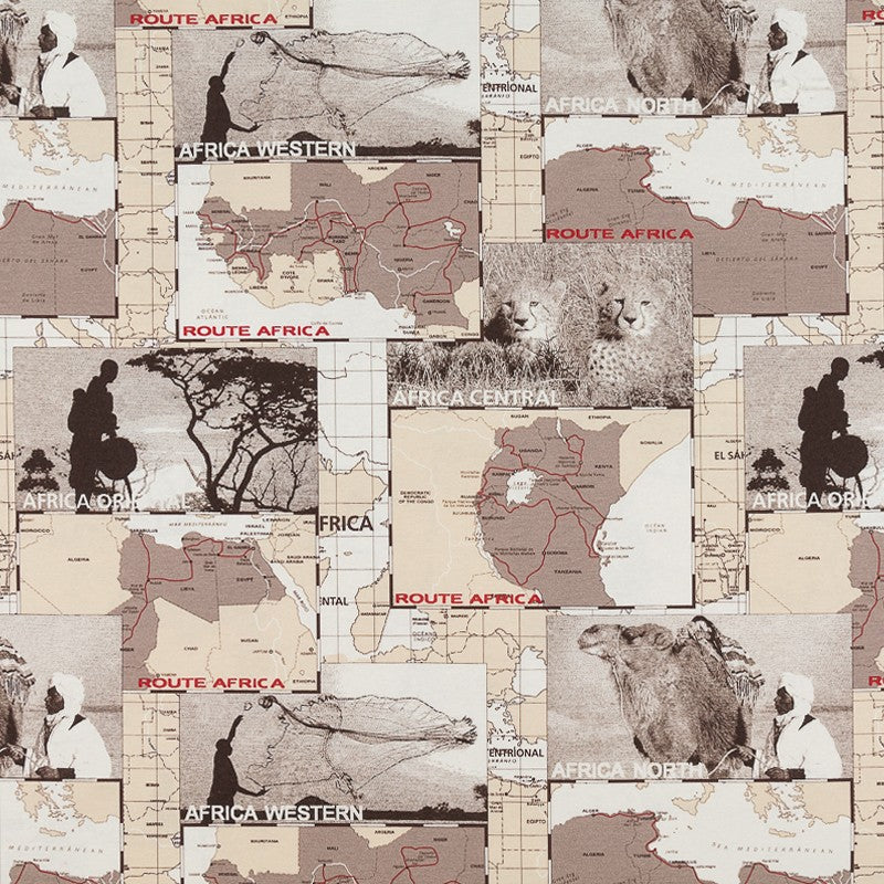 Bedrucktes Segeltuch Afrika Beige - Ribes y Casals