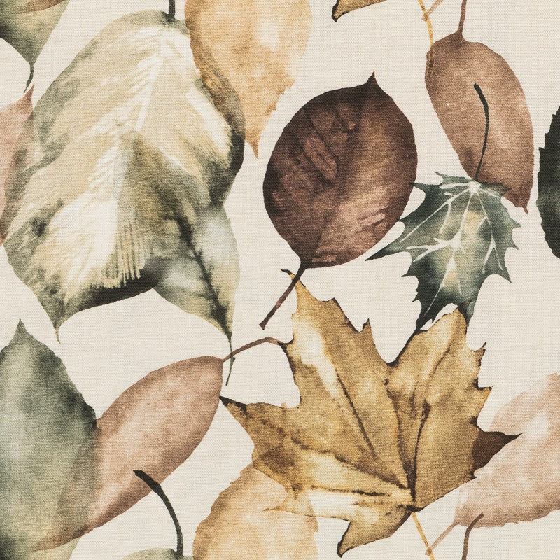 Bedrucktes Segeltuch Baumwolle Beige Blätter - Ribes y Casals