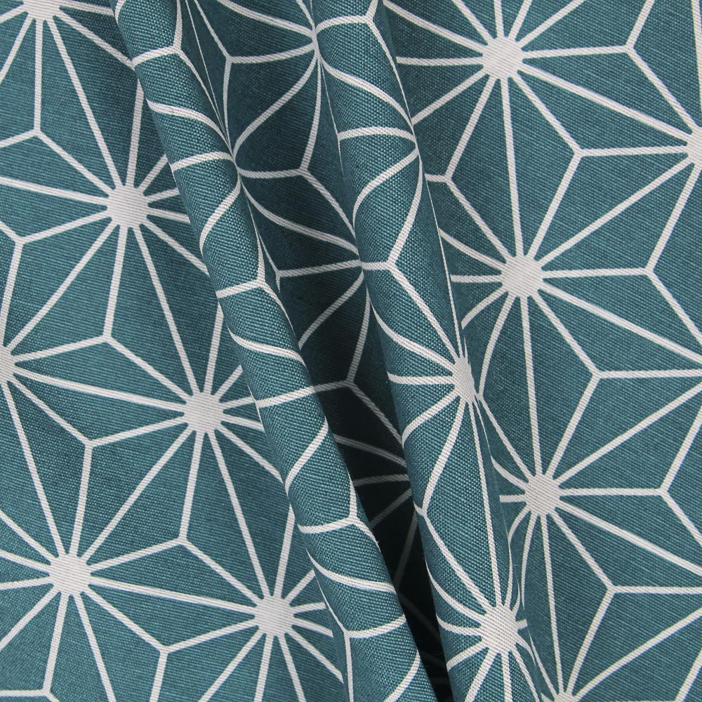 Bedrucktes Segeltuch Stern Geometrischer Stern Aquamarin - Ribes y Casals