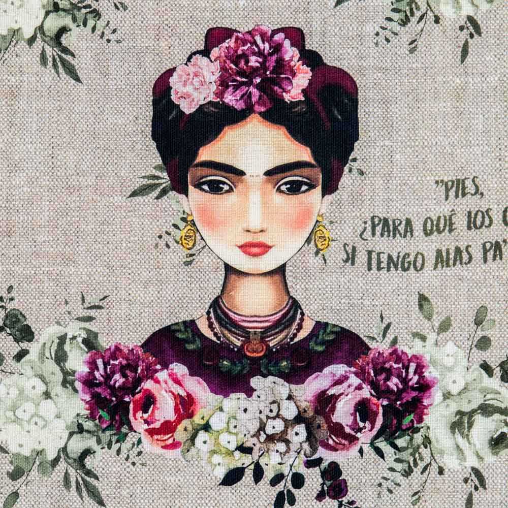 Bedruckte Leinwand Frida Kahlo Phrasen Grün - Ribes y Casals