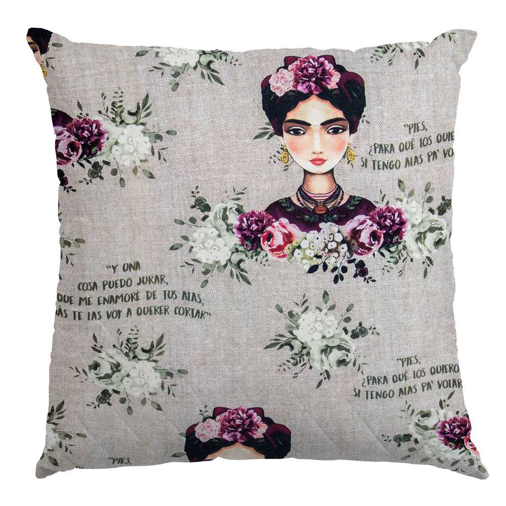 Bedruckte Leinwand Frida Kahlo Phrasen Grün - Ribes y Casals