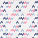 Bedrucktes Segeltuch Ikat Blau Fuchsia - Ribes y Casals