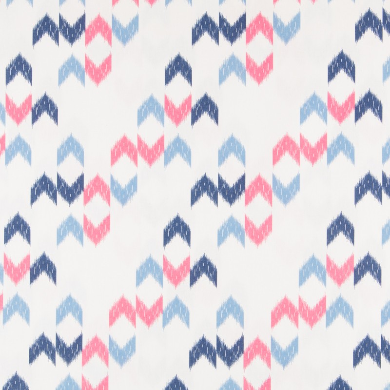 Bedrucktes Segeltuch Ikat Blau Fuchsia - Ribes y Casals
