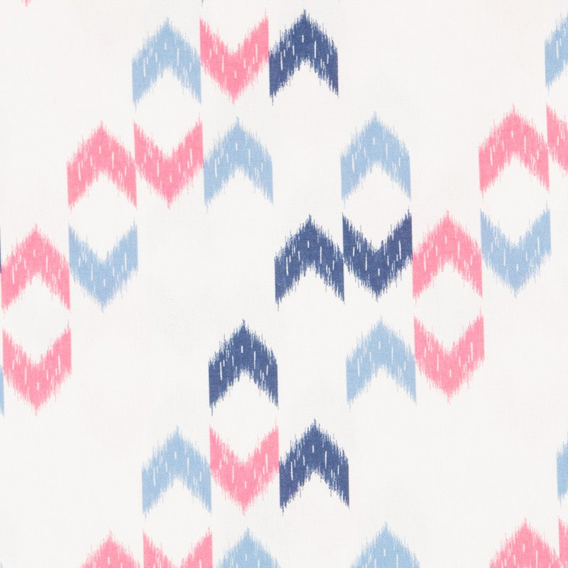 Bedrucktes Segeltuch Ikat Blau Fuchsia - Ribes y Casals