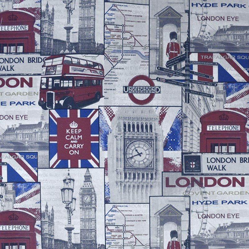 Bedrucktes Segeltuch London Beige - Ribes y Casals