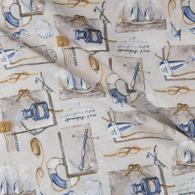 Bedrucktes Segeltuch Sailor Beige - Ribes y Casals
