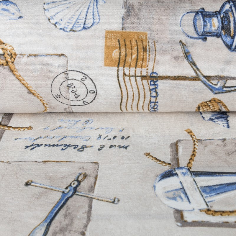 Bedrucktes Segeltuch Sailor Beige - Ribes y Casals
