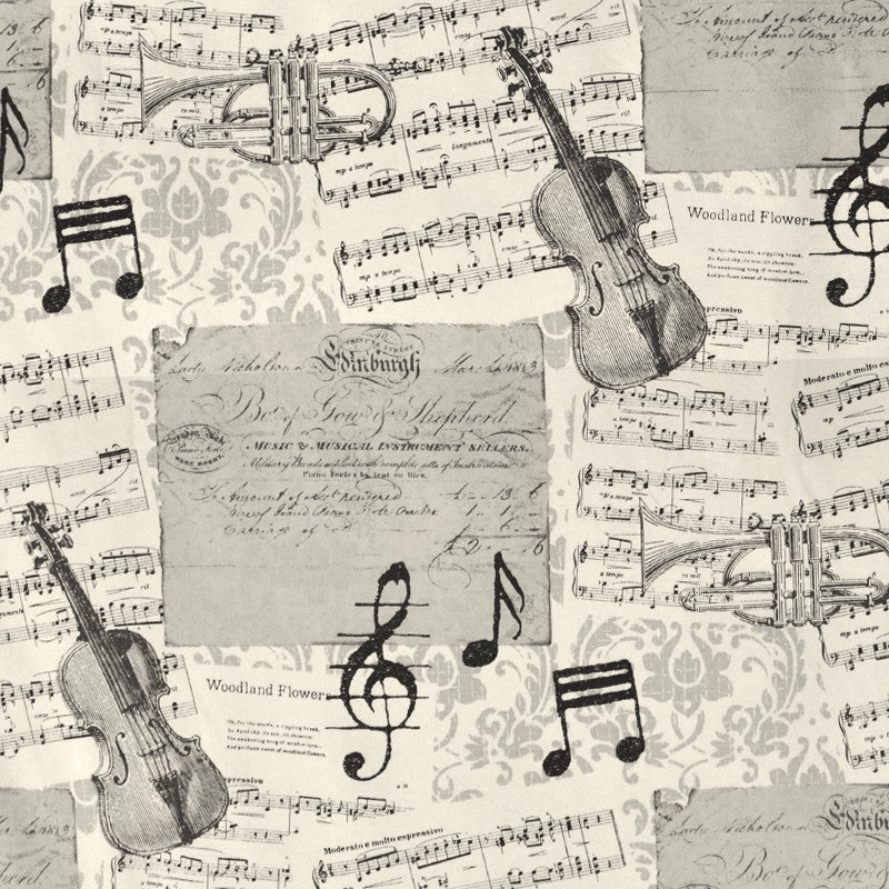 Bedrucktes Segeltuch Musiknoten Roh - Ribes y Casals