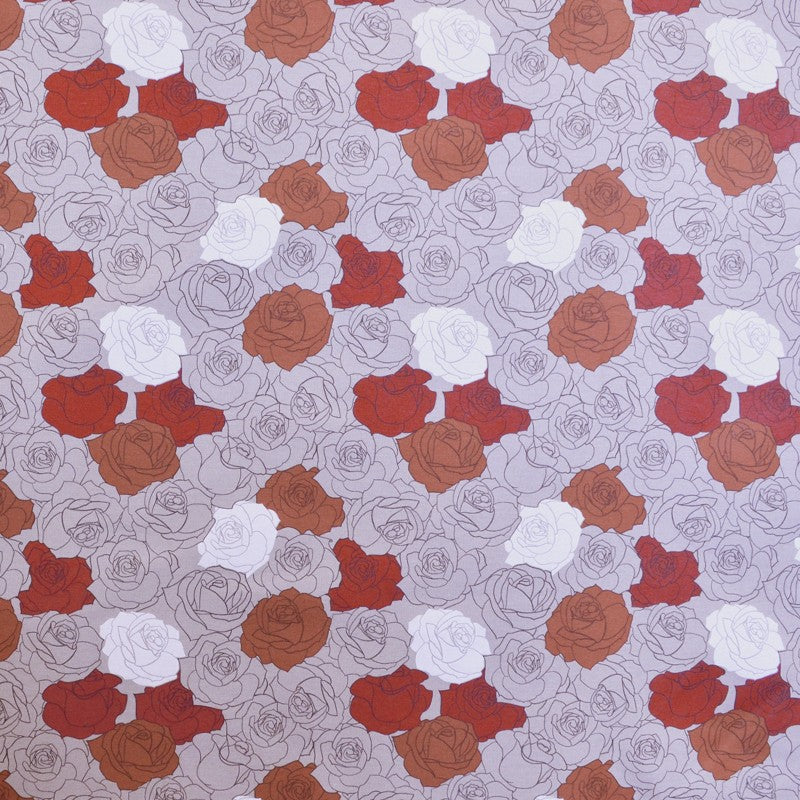 Bedrucktes Segeltuch Rosen Beige - Ribes y Casals