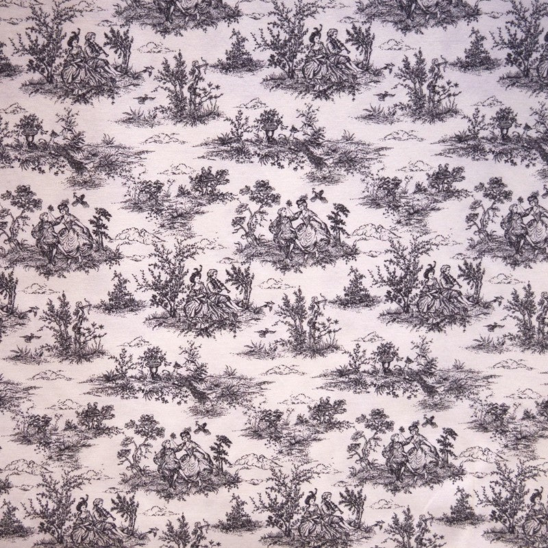 Bedrucktes Segeltuch Toile de Jouy Schwarz - Ribes y Casals