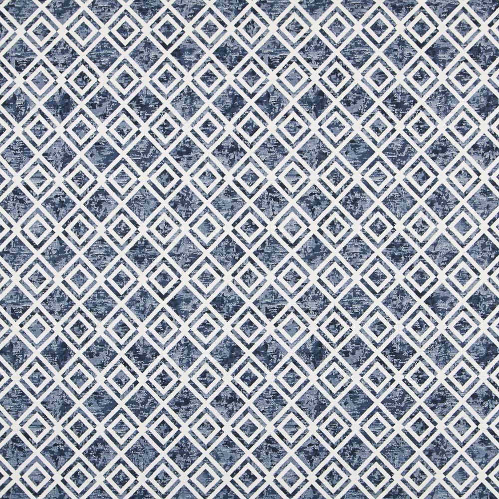 Geometrischer blauer Jacquard-Leinwand - Ribes y Casals
