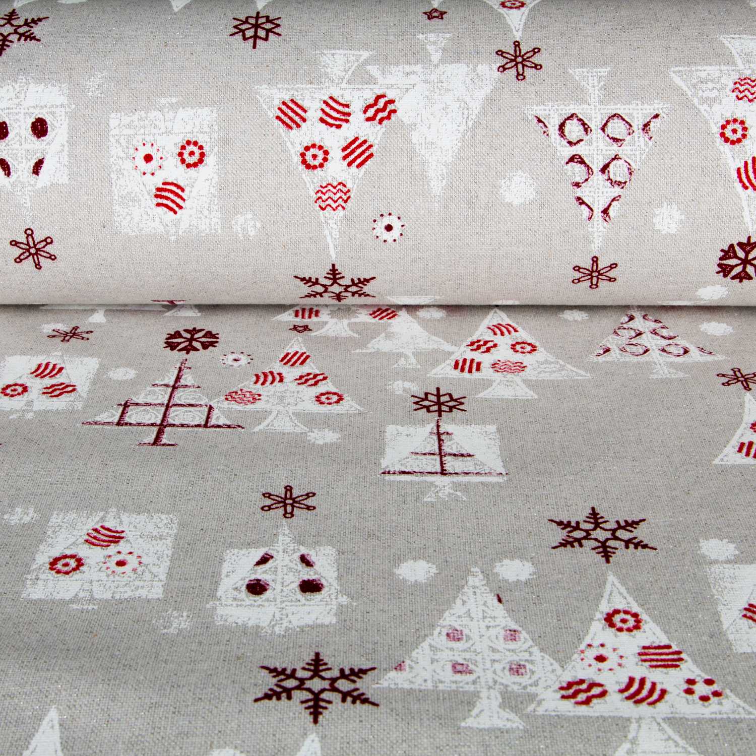 Canvas Weihnachten Wald Beige - Ribes y Casals