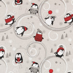 Rustikale Pinguin-Weihnachts-Leinwand - Ribes y Casals