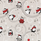 Rustikale Pinguin-Weihnachts-Leinwand - Ribes y Casals