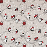 Rustikale Pinguin-Weihnachts-Leinwand - Ribes y Casals