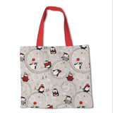 Rustikale Pinguin-Weihnachts-Leinwand - Ribes y Casals