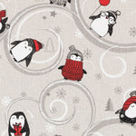 Rustikale Pinguin-Weihnachts-Leinwand - Ribes y Casals