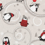 Rustikale Pinguin-Weihnachts-Leinwand - Ribes y Casals
