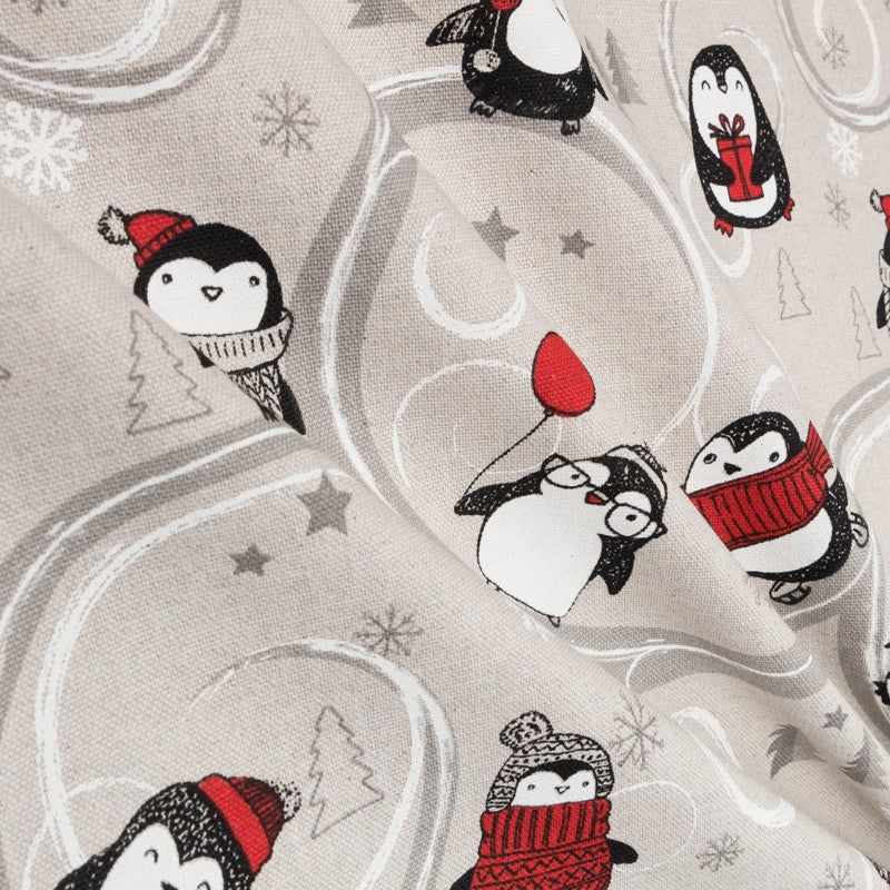 Rustikale Pinguin-Weihnachts-Leinwand - Ribes y Casals