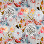 Panama Segeltuch Floral Grau - Ribes y Casals