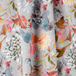 Panama Segeltuch Floral Grau - Ribes y Casals