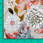Panama Segeltuch Floral Grau - Ribes y Casals